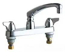 Chicago Faucets #1100-E35ABCP 8in Centers Deck Mount Sink Faucet 1.5 GPM