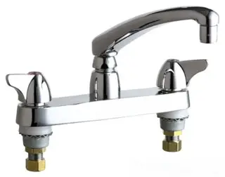 Chicago Faucets #1100-ABCP 8in Centers Deck Mount Sink Faucet