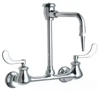 Chicago Faucets #943-317CP Wall Mount Sink Faucet w/ Vacuum Breaker - Chrome
