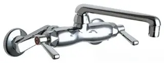 Chicago Faucets #445-ABCP 6in Swing Spout Wall Mount Sink Faucet 2.2 GPM Lever Handle
