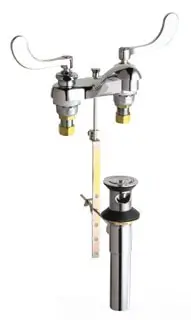 Chicago Faucets #797-V317ABCP 4in Centers Sink Faucet with Pop-Up Waste - Chrome