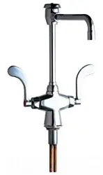 Chicago Faucets #930-GN8BVB317XKCP Deck Mount Single Hole Mixing Faucet 8in Gooseneck Spout Vacuum Breaker