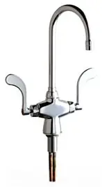 Chicago Faucets #50-317XKABCP Single Hole Sink Faucet Gooseneck Spout Chrome