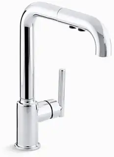 Kohler #K-7505-CP Purist Single-Handle Pullout Kitchen Faucet Polished Chrome