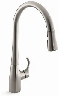 Kohler #596-VS Simplice Pull-Down Kitchen Faucet - Vibrant Stainless