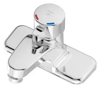 Symmons #SLC-6000 4in Centerset Metering Lavatory Faucet Polished Chrome - Less Drain