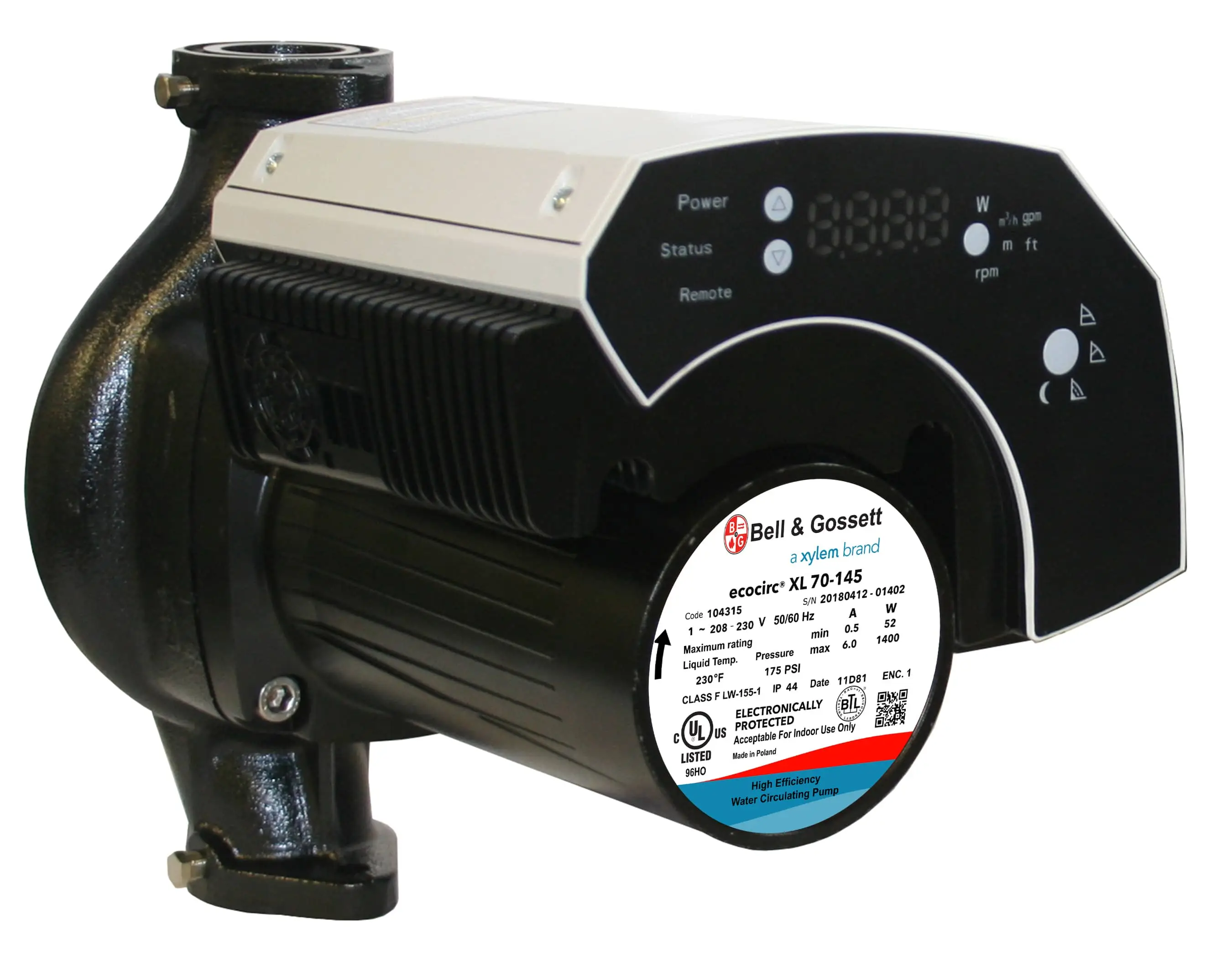 B&G #104310 ecocirc XL 65-130 Cast Iron Circulator 208-230V 3PH