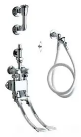 Chicago Faucets #910-GSLOCP Wall-Mounted Pedal Valve Bed Pan Cleaner