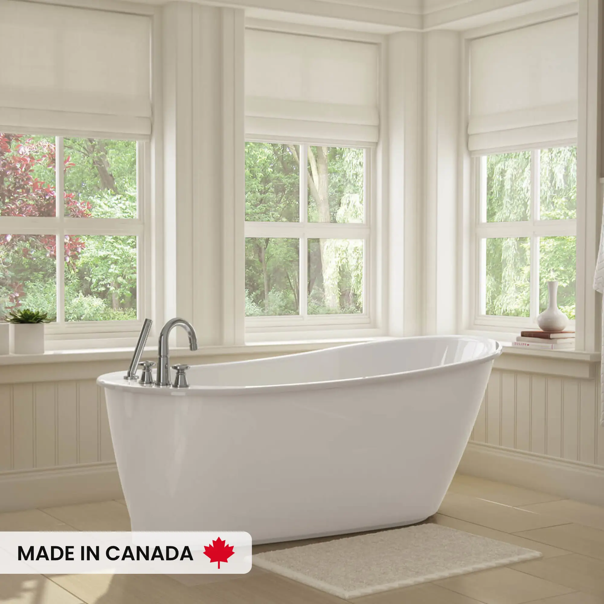MAAX #105797-000-002 60"x32"x25" Fiberglass Freestanding Soaker Tub - White