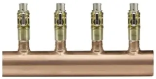 Viega #17221 1-1/2" 12 Outlet Copper Manifold with Shutoff Valves - PEX Press