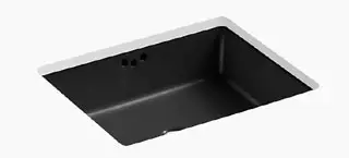 Kohler #K-2330-7 17" x 13" Kathryn Undermount Bathroom Sink - Black Black