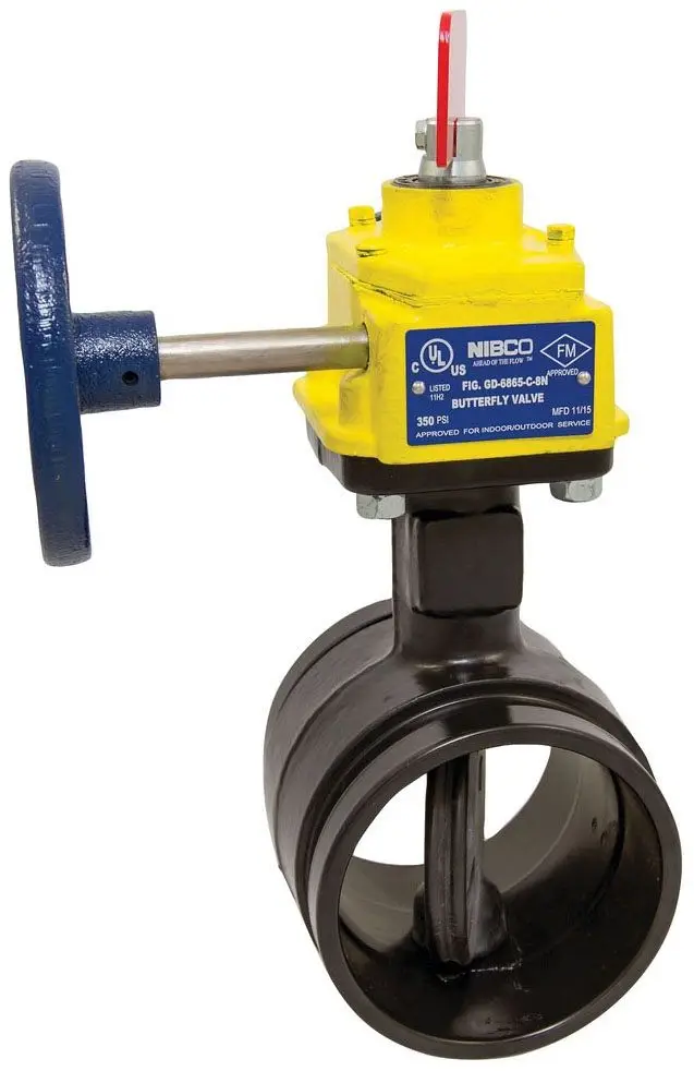NIBCO #GD-4865-C-8N 4in Ductile Iron Grooved Butterfly Valve 300 PSI UL/FM