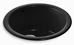 Kohler #K-6565-7 18in Enameled Cast Iron Bar Sink Black Black