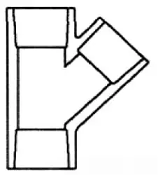 Spears #475-585F 8x6 Schedule 40 PVC Fabricated Wye - Socket