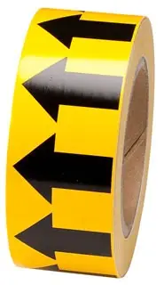 2" x 30YDS - Arrow Tape Black/Yellow B-946
