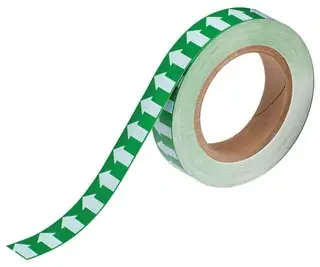 1" x 30YDS - Arrow Tape White/Green