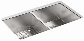 Kohler #K-3820-4-NA 33in x 22in Vault Double-Equal Stainless Steel Kitchen Sink - 4 Hole
