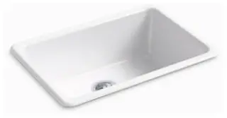 Kohler #K-5708 27" x 18-3/4" Enameled Cast Iron Kitchen Sink - White