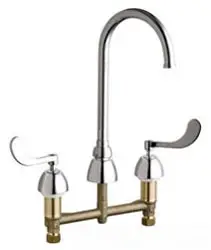 Chicago Faucets #786-GN2FC245ABCP 8in Fixed Centers Sink Faucet Gooseneck - Chrome