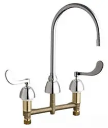 Chicago Faucets #201-G8AE35-317XKAB 8in Fixed Centers Sink Faucet Gooseneck - Chrome