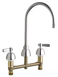 Chicago Faucets #201-AGN8AE2805FAB 8in Fixed Centers Sink Faucet 0.5 GPM Gooseneck