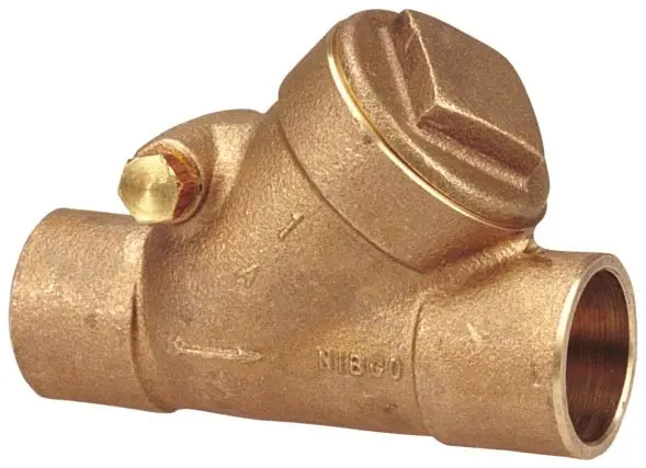 NIBCO #S-433-YX 1-1/2in Bronze Check Valve 150# Y-Pattern Solder - Oxygen Cleaned