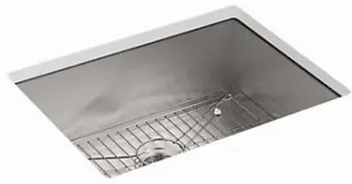 Kohler #K-3822-4-NA 25in x 22in Vault Stainless Steel Single-Bowl Sink 9in Deep - 4 Faucet Holes