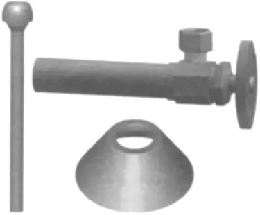 Brasscraft #CS400A C 1/2" x 3/8" Chrome Lavatory Angle Stop Supply Kit (5" Sweat Extension x Comp)