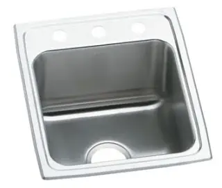 Elkay #LRAD1522653 15in x 22in Lustertone Stainless Steel Single Bowl Sink