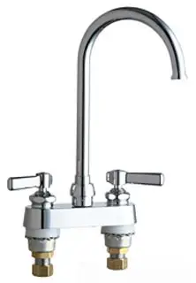 Chicago Faucets #895-GN2FCXKABCP 4in Fixed Centers Sink Faucet Chrome Gooseneck