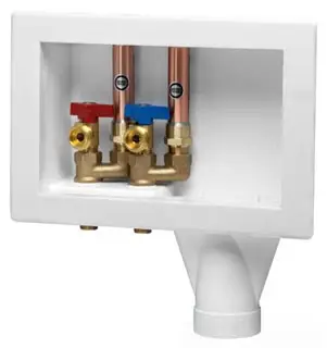 Oatey #38642 Eliminator Washing Machine Outlet Box 1/4 Turn Copper with Hammer Arrestor