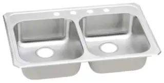 Elkay #GECR33211 33in x 21-1/4in Stainless Steel Double Bowl Kitchen Sink Brushed Satin