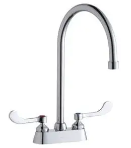 Elkay #LK406GN08T4 8in Gooseneck Commercial Faucet 4in Wristblade Chrome