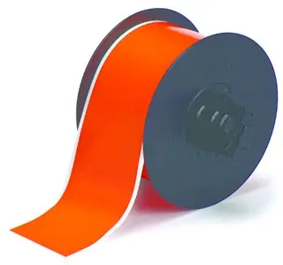 Brady #B30C-2250-595-OR 2.25in x 100ft Orange Indoor/Outdoor Vinyl Label Tape