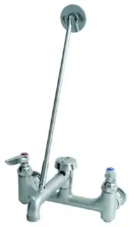 T&S Brass #B-0665-BSTR 8in Service Sink Faucet Rough Chrome Lever Handles