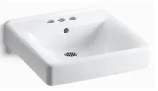 Kohler #2054-0 Soho Wall-Mount Bathroom Sink 4in Centers - White