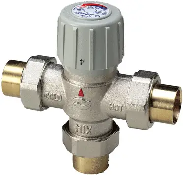 Braukman #AM-101C-US-1 3/4" AM-1 Series 3-Way Thermostatic Mixing Valve 80 - 120 Range