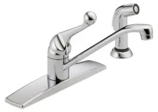 Delta #400LF-WF Chrome Single-Handle Kitchen Faucet with Sprayer - Lead Free