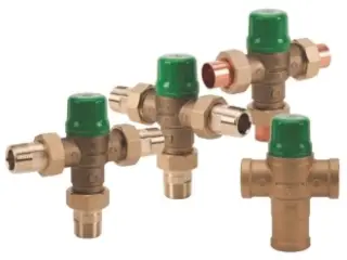 Taco #5123-C2-G 3/4in Lead-Free Mixing Valve 85-120F ASSE 1017/1070 - Union Sweat with Gauge