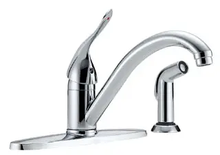 Delta #400LF-HDF 8in Single-Lever Kitchen Faucet with Side Sprayer - Chrome