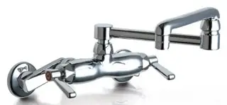 Chicago #DJ18JKABCP 18in Double-Jointed Swing Spout - Male Outlet