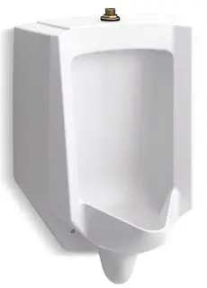 Kohler #K-4991-ET-0 Bardon 14in High-Efficiency Urinal White - Vitreous China