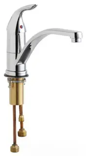 Chicago Faucets #430-ABCP Single Lever Kitchen Faucet 1.5 GPM Chrome