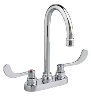 American Standard #7500.175 4in Centerset Lavatory Faucet 0.5 GPM Gooseneck Spout Wrist Handles - Polished Chrome