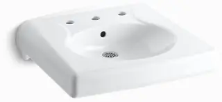 Kohler #1997-8-0 8in Brenham Wall-Mount Lavatory Sink White - Vitreous China