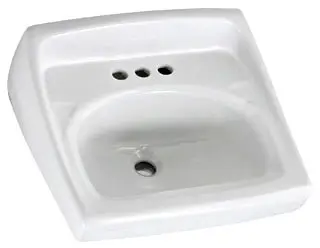 American Standard #0356.915 20-1/2" x 18-1/4" White Vitreous China Wall-Hung Lavatory Less Overflow 8" Centers