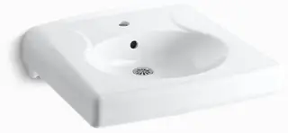 Kohler #K-1997-1-0 22in x 20in White Single Hole Wall-Mount Lavatory Sink
