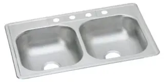Dayton #D233224 33in x 22in Double Bowl Stainless Steel Sink 22ga