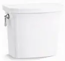 Kohler #K-4143-0 1.28 gpf White Corbelle Toilet Tank with Polished Chrome Trip Lever