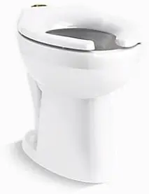 Kohler #K-96057-SS White Elongated Flushometer Bowl - Antimicrobial